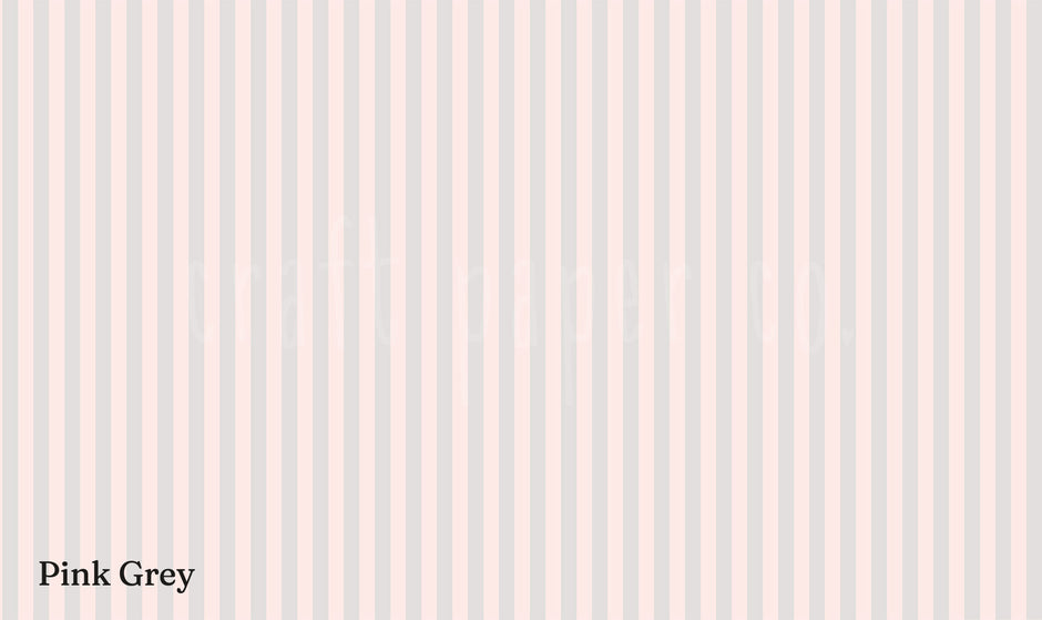 Çizgili Duvar Kağıdı Pink Grey; açık gri ve pudra pembesi dikey çizgiler.