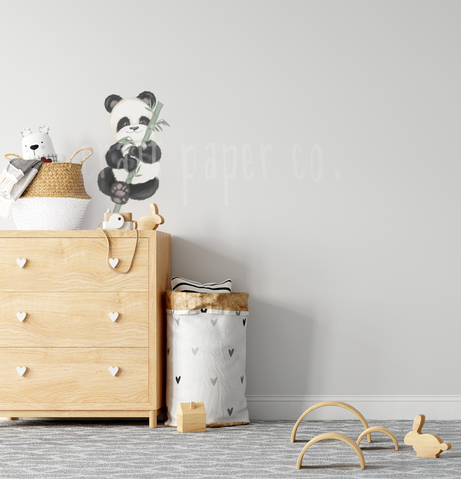 Afacan Panda Çocuk Odası Duvar Sticker — El çizimi çocuk odası duvar sticker | Craft Paper Co