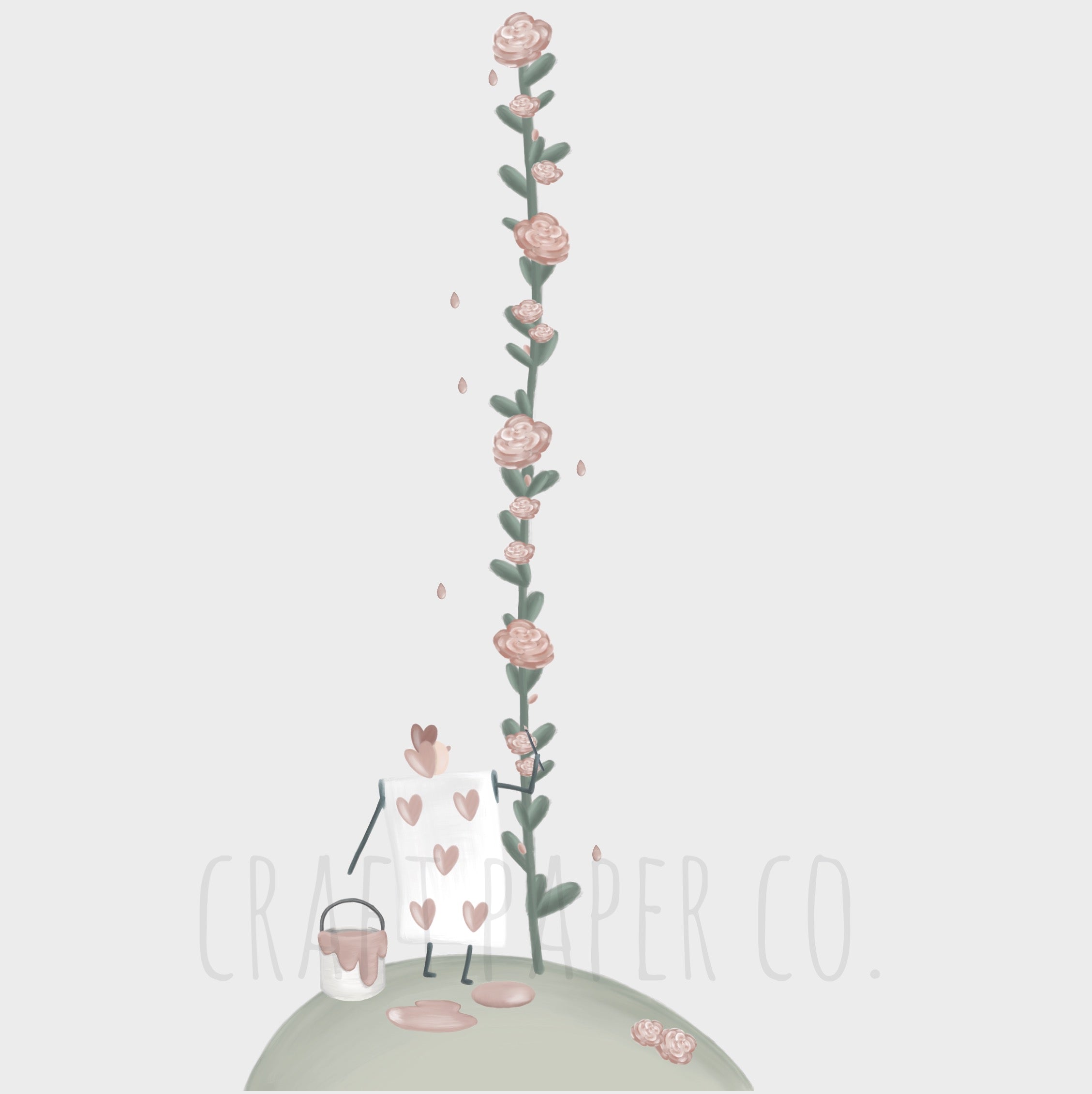 Alice Sarmaşık Ve Gülleri Boyayan Oyun Kart Çocuk Odası Duvar Sticker — El çizimi çocuk odası duvar sticker | Craft Paper Co