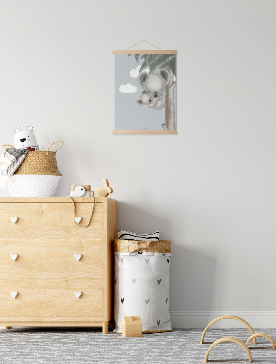 Anne Koala Ve Yavrusui Çocuk Odası Posteri — El çizimi çocuk odası posteri | Craft Paper Co