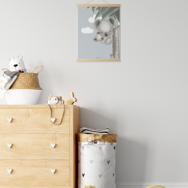 Anne Koala Ve Yavrusui Çocuk Odası Posteri — El çizimi çocuk odası posteri | Craft Paper Co