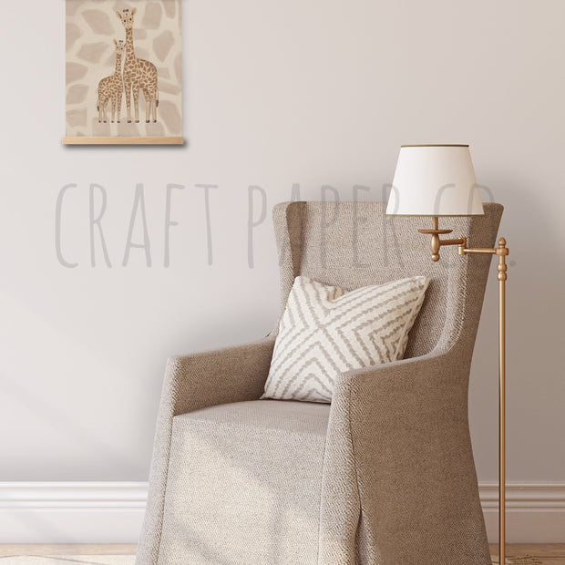 Anne Zürafa Ve Yavrusu Çocuk Odası Posteri — El çizimi çocuk odası posteri | Craft Paper Co
