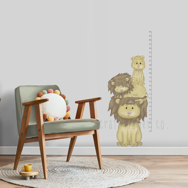 Aslan Ve Yavrular Bebek Odası Duvar Sticker — El çizimi çocuk odası duvar sticker | Craft Paper Co