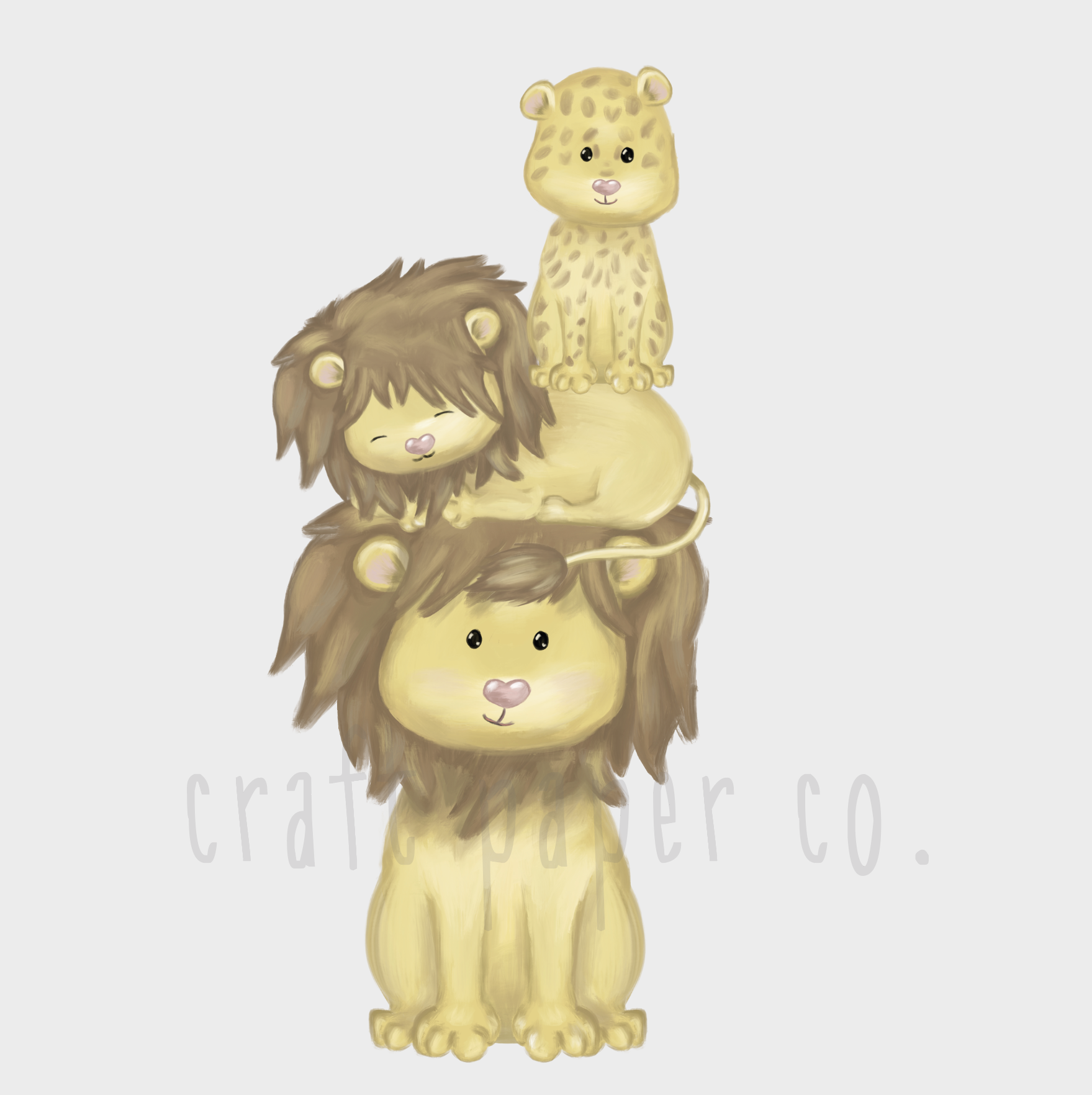 Aslan ve Yavruları Bebek Odası Duvar Sticker — detay görünümü 2 | Craft Paper Co