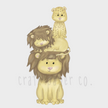 Aslan ve Yavruları Bebek Odası Duvar Sticker — detay görünümü 2 | Craft Paper Co