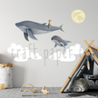Balina Üstünde Uçan Çocuk Çocuk Odası Duvar Sticker — El çizimi çocuk odası duvar sticker | Craft Paper Co