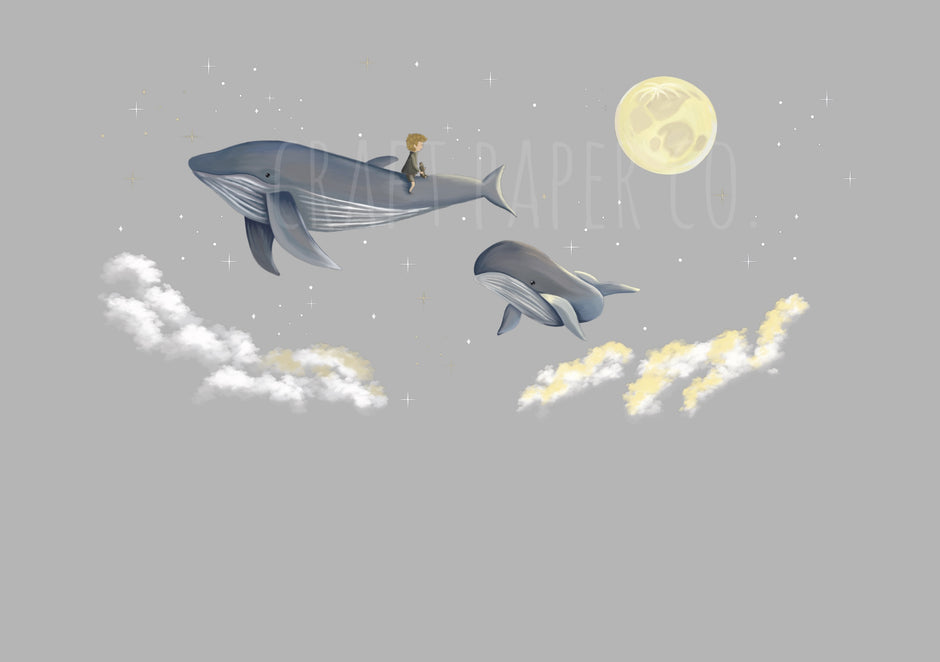 Balinalı Duvar Kağıdı — detay görünümü | Craft Paper Co