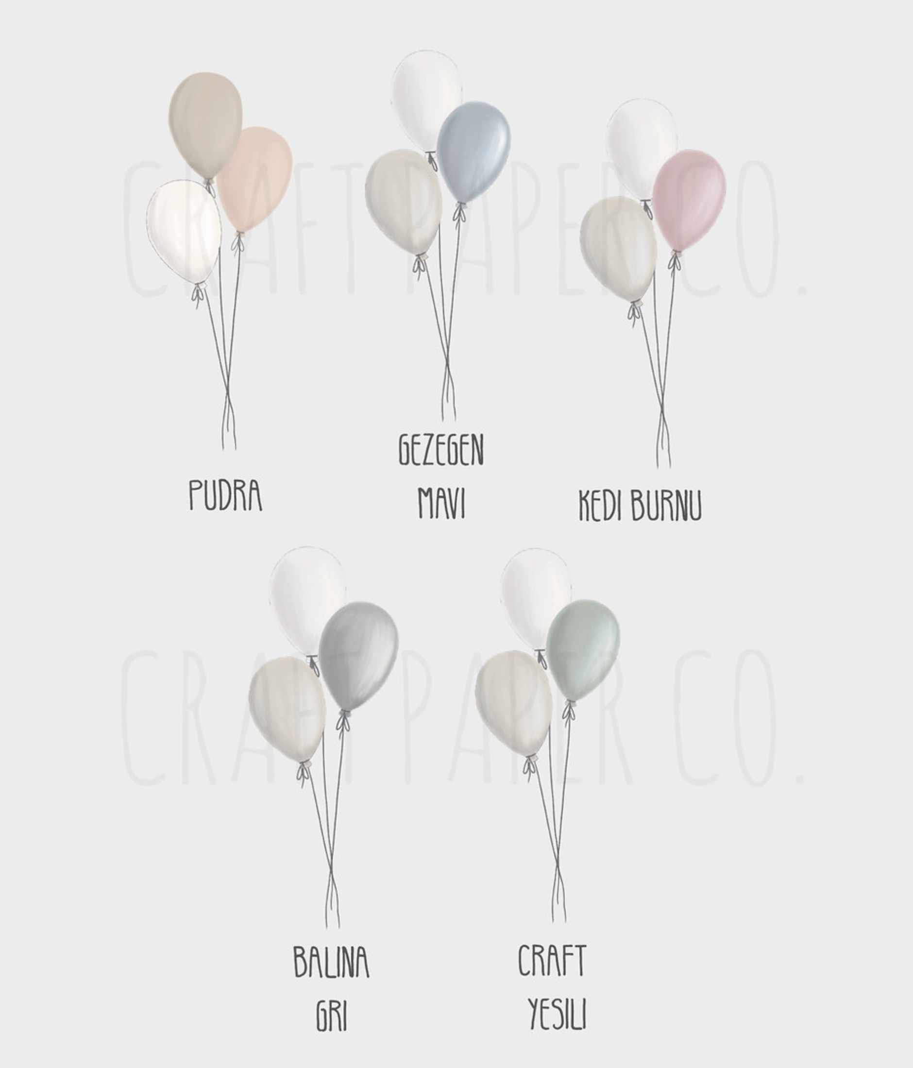 Balon Tutan Yavru Fil Bebek Odası Duvar Sticker — detay görünümü 2 | Craft Paper Co