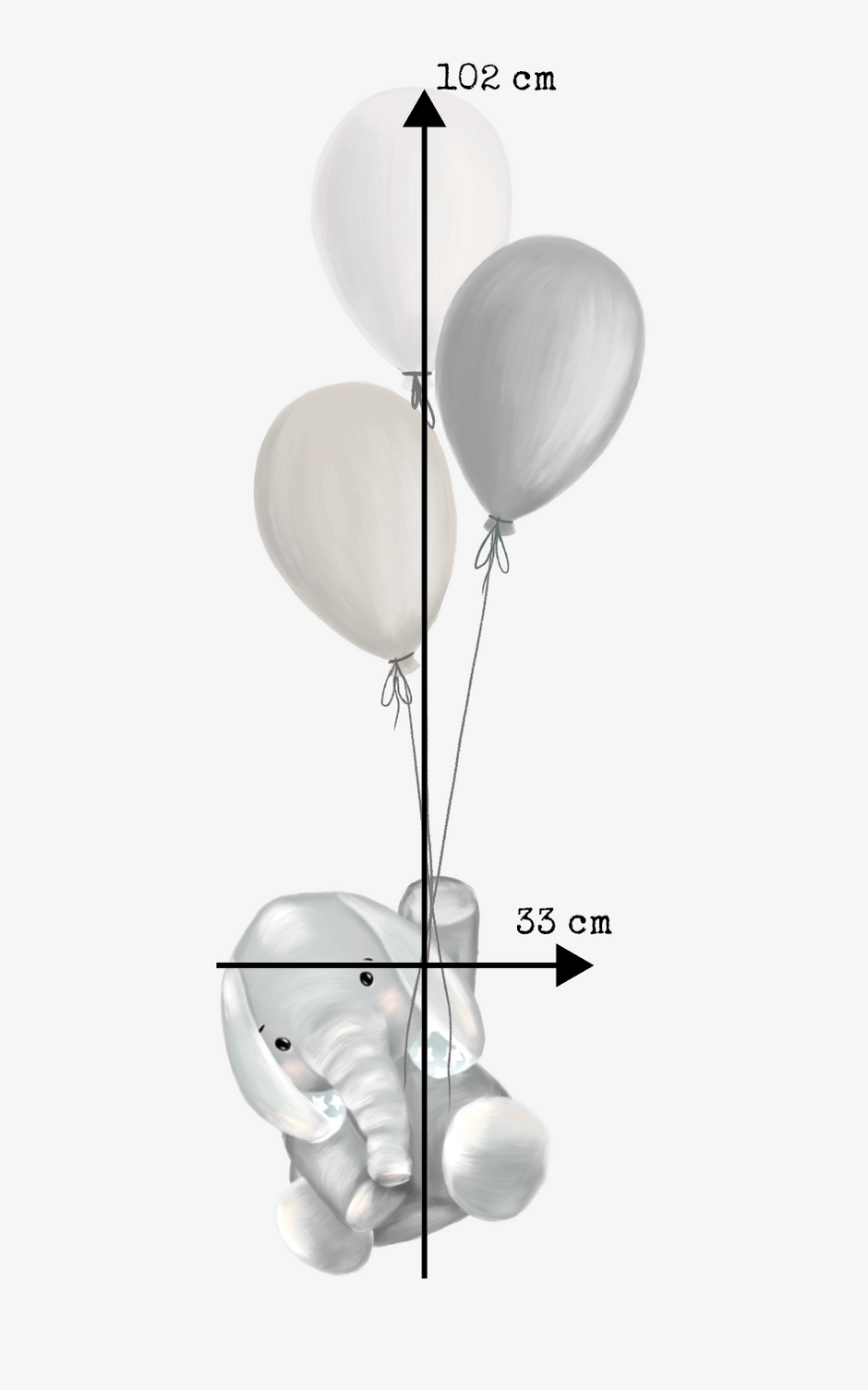 Balon Tutan Yavru Fil Bebek Odası Duvar Sticker — detay görünümü 3 | Craft Paper Co