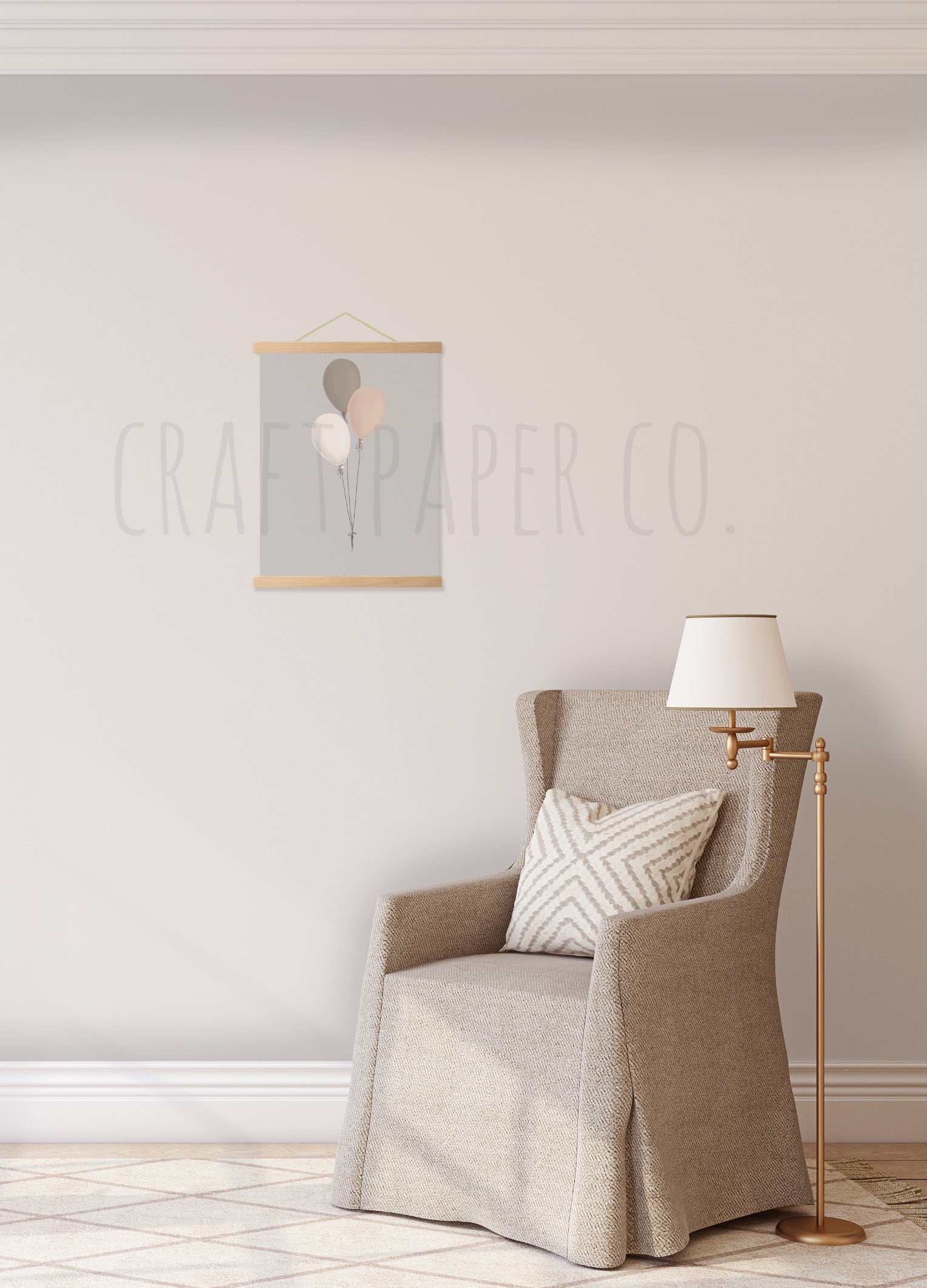 Balonlar Çocuk Odası Posteri — El çizimi çocuk odası posteri | Craft Paper Co