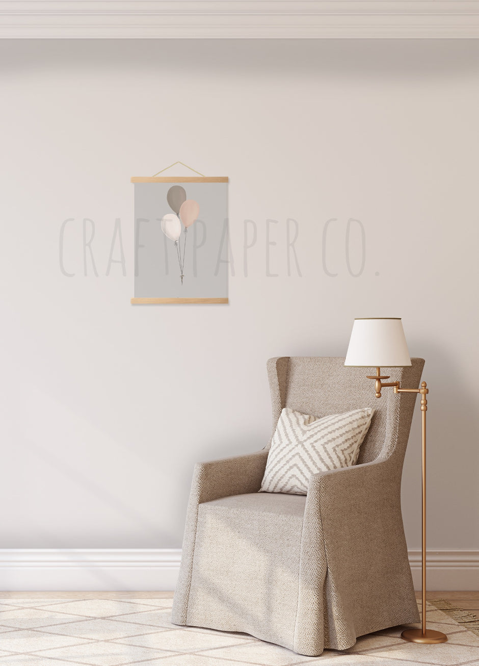 Balonlar Çocuk Odası Posteri — El çizimi çocuk odası posteri | Craft Paper Co