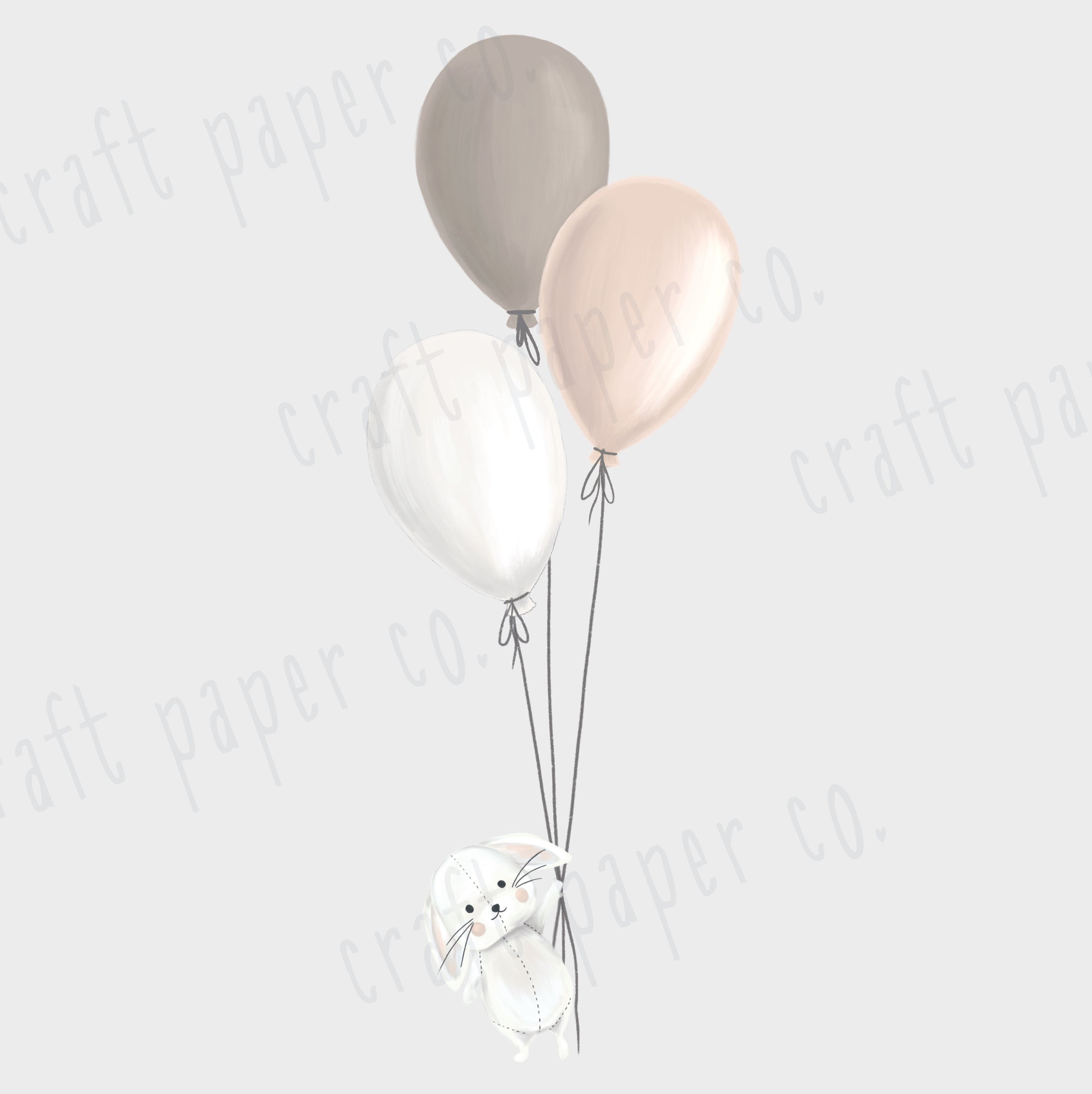 Balonlar Ve Tavşancık Çocuk Odası Duvar Sticker — El çizimi çocuk odası duvar sticker | Craft Paper Co