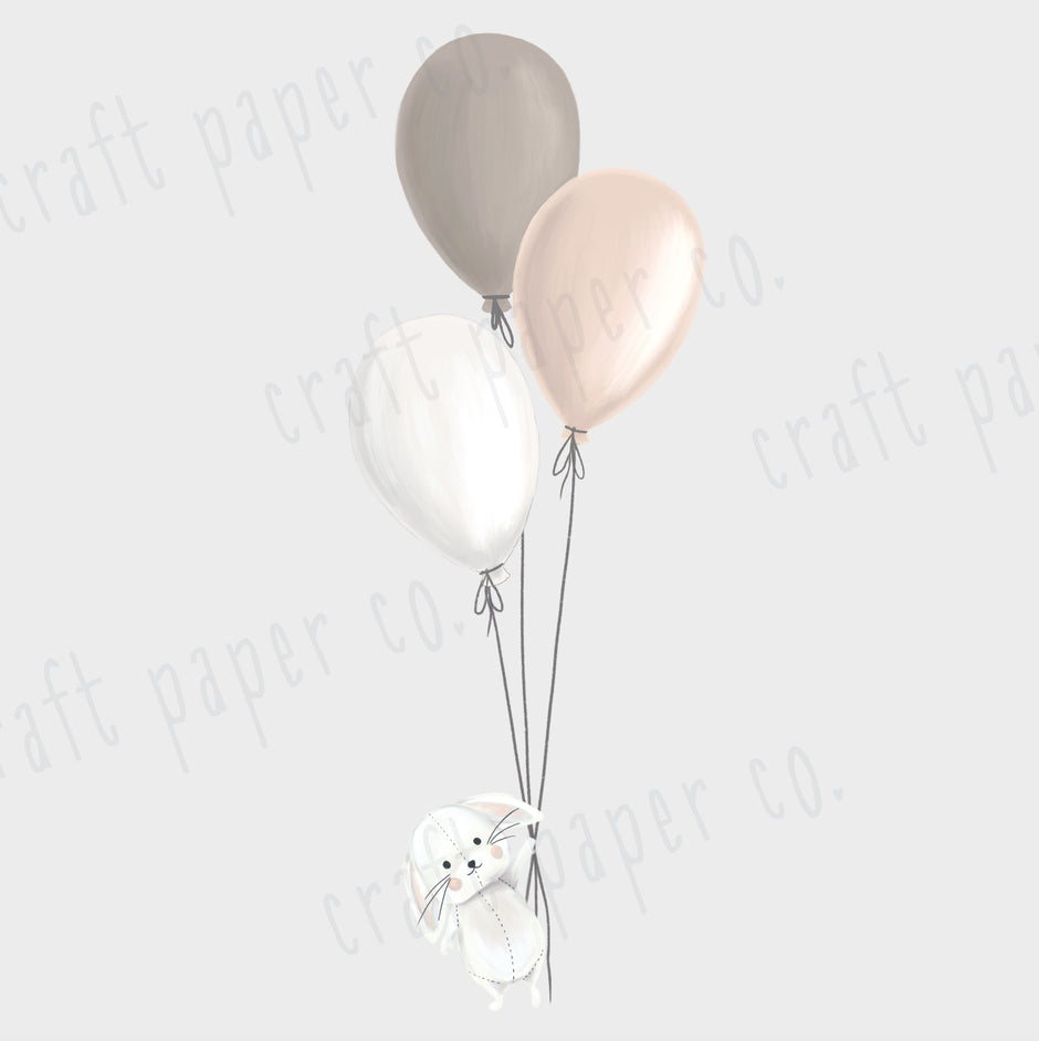 Balonlar Ve Tavşancık Çocuk Odası Duvar Sticker — El çizimi çocuk odası duvar sticker | Craft Paper Co