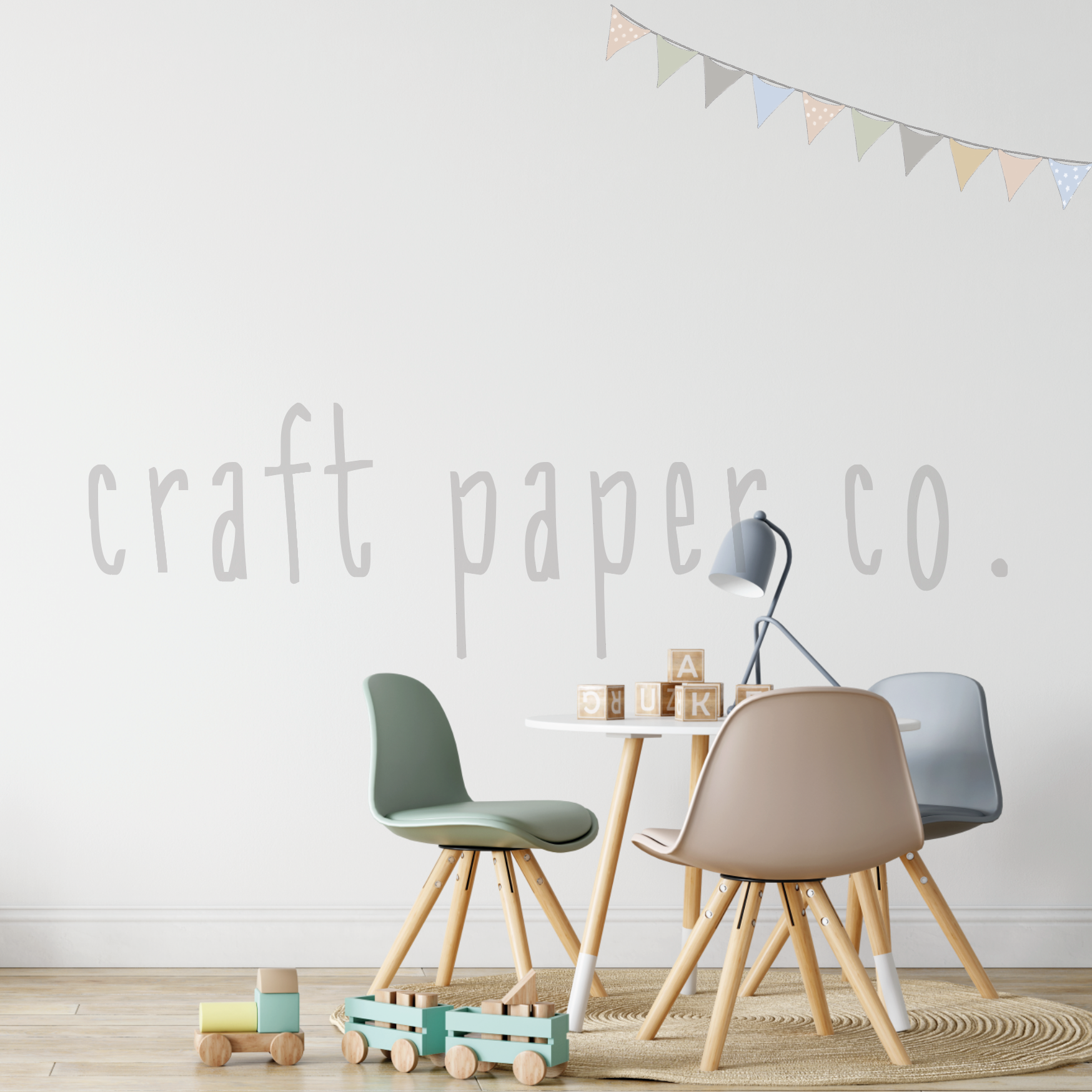 Bayraklar Çocuk Odası Duvar Sticker — detay görünümü | Craft Paper Co