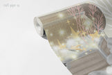 Beige Pink Pearl Mermaid Wallpaper Mural; unrolled roll showing a sparkling treasure chest and seashells | Craft Paper Co