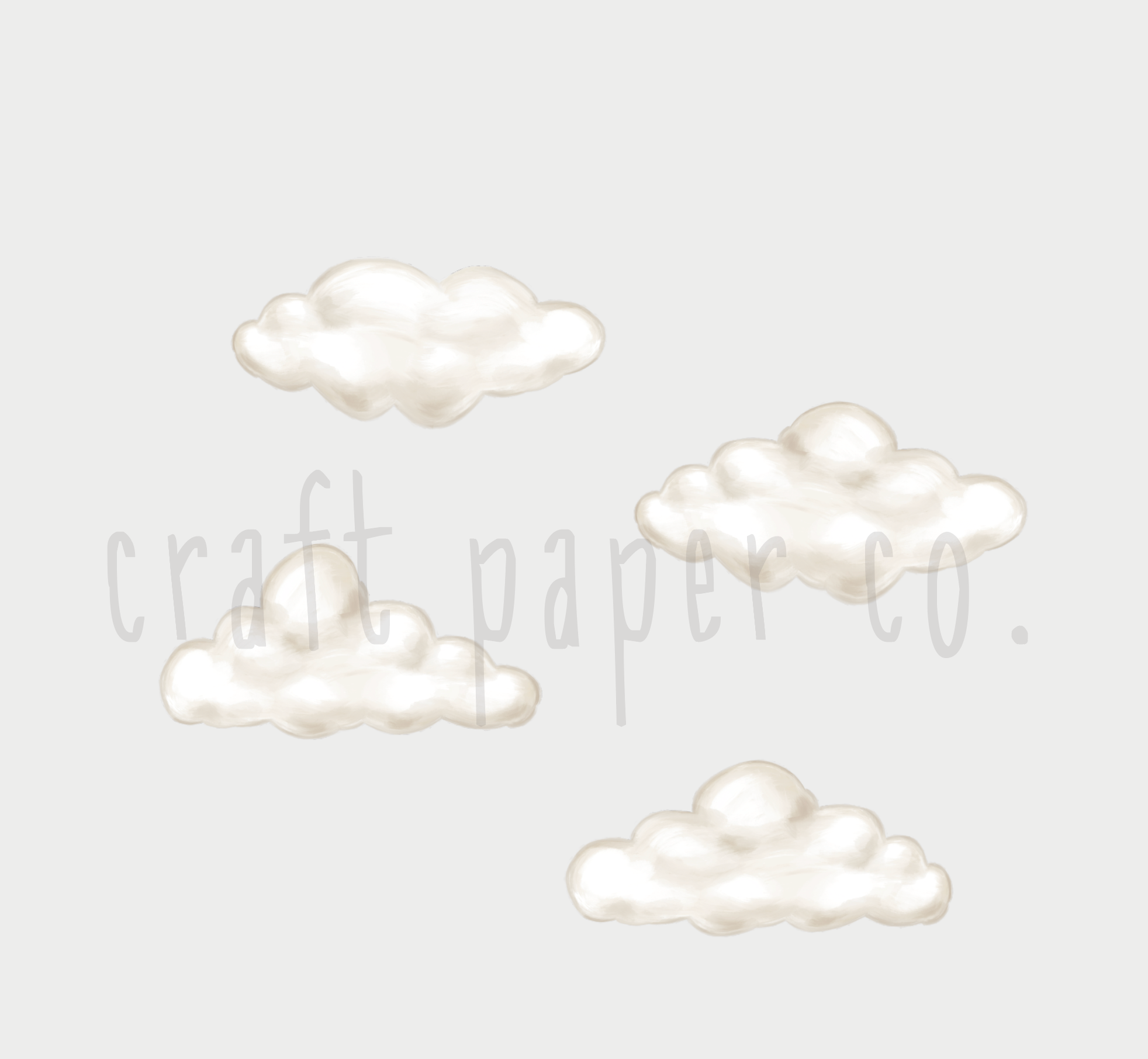 Beyaz Duvarlar İçin Bulutlar Çocuk Odası Duvar Sticker — El çizimi çocuk odası duvar sticker | Craft Paper Co
