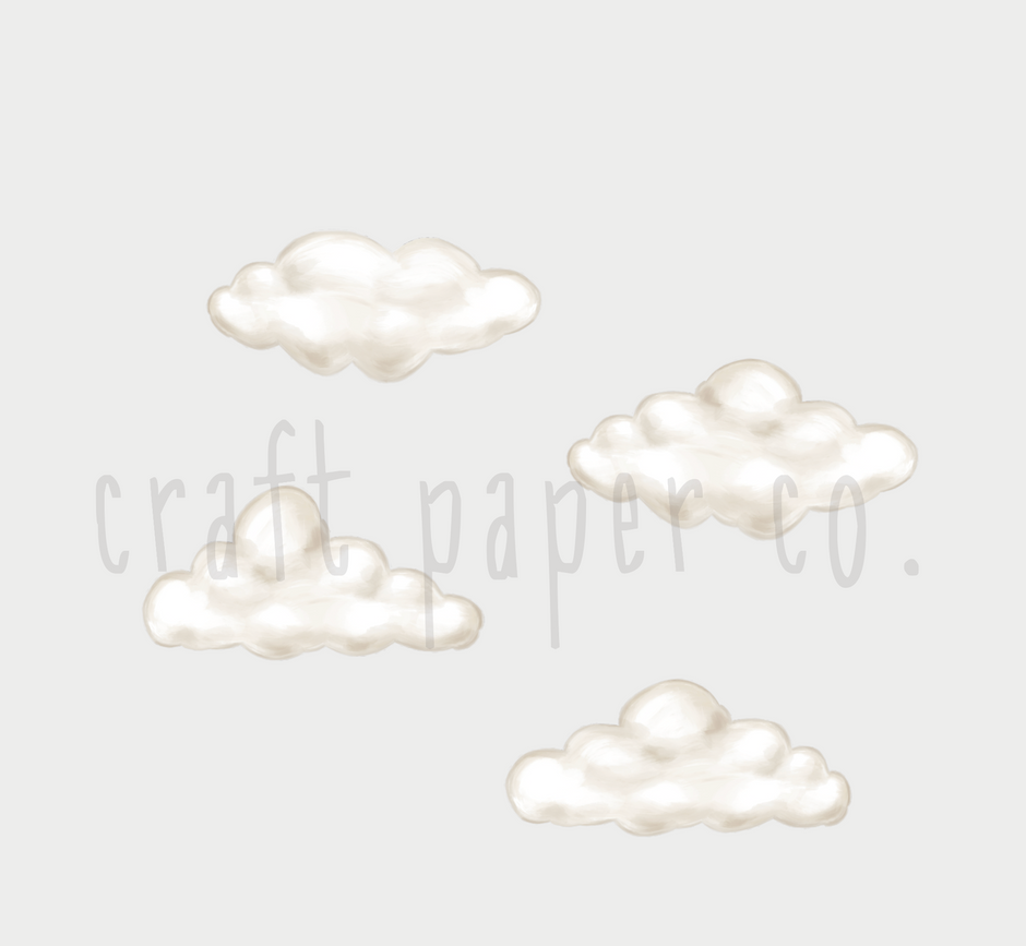 Beyaz Duvarlar İçin Bulutlar Çocuk Odası Duvar Sticker — El çizimi çocuk odası duvar sticker | Craft Paper Co
