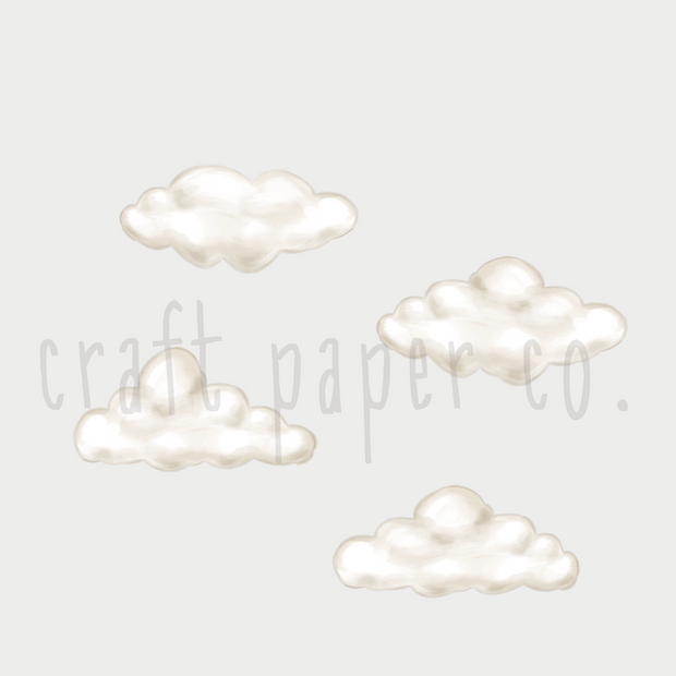 Beyaz Duvarlar İçin Bulutlar Çocuk Odası Duvar Sticker — El çizimi çocuk odası duvar sticker | Craft Paper Co