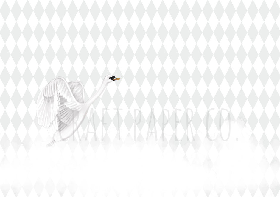 Beyaz Kuğu Duvar Kağıdı — detay görünümü 2 | Craft Paper Co