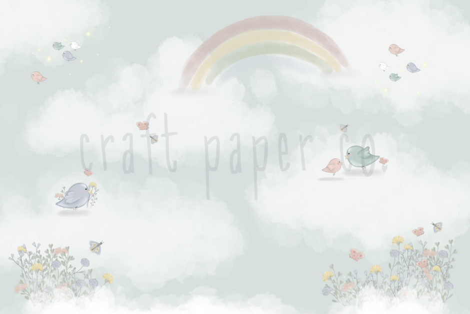Bıdık Kuşlar Duvar Kağıdı — detay görünümü | Craft Paper Co