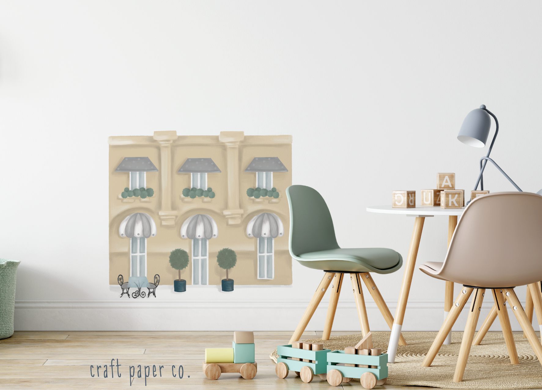 Bıdık Oteli Çocuk Odası Duvar Sticker — El çizimi çocuk odası duvar sticker | Craft Paper Co