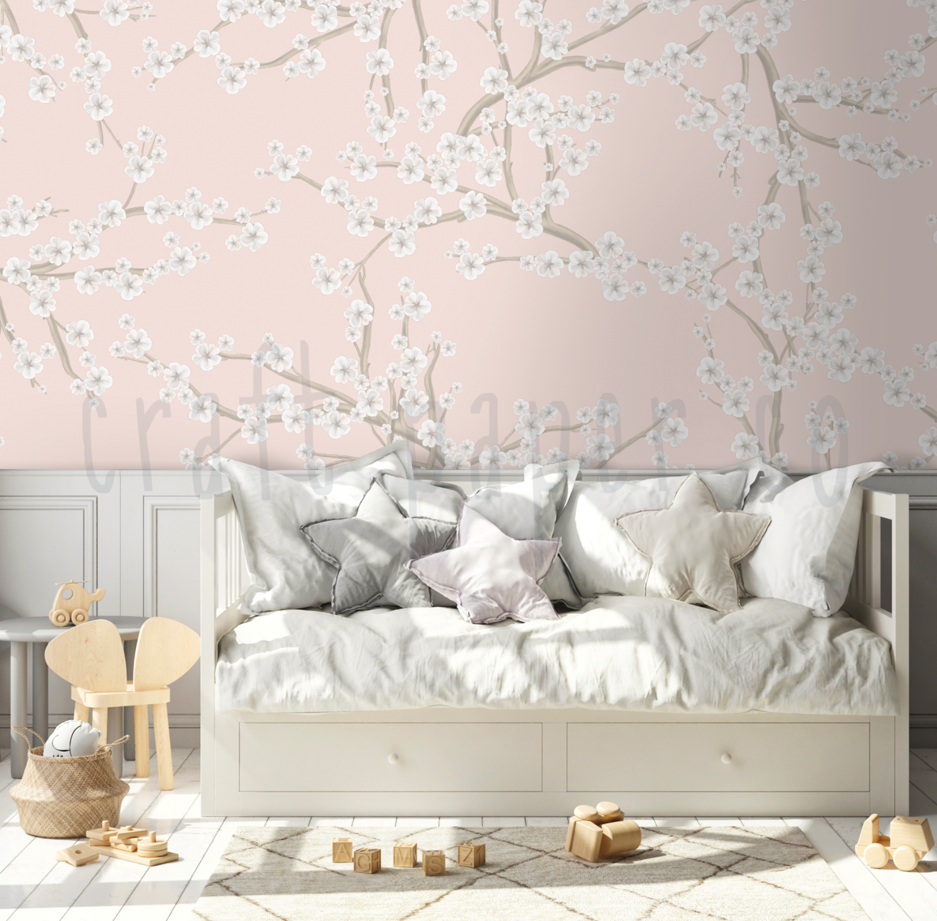 Blossom Duvar Kağıdı — El çizimi, ölçüye özel üretim | Craft Paper Co