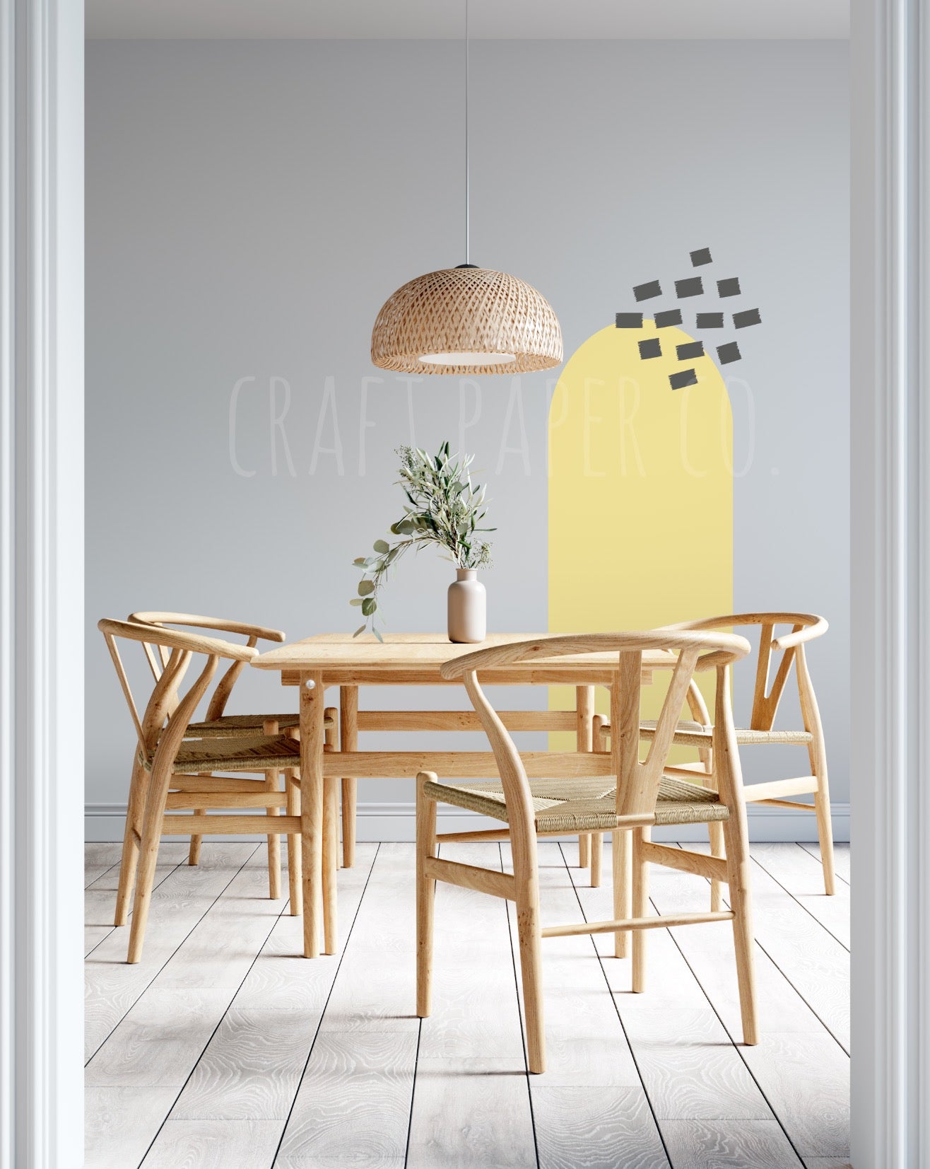 Bohem Dekoratif Kemer Kap Duvar Sticker Çocuk Odası Duvar Kağıdı — El çizimi, ölçüye özel üretim | Craft Paper Co