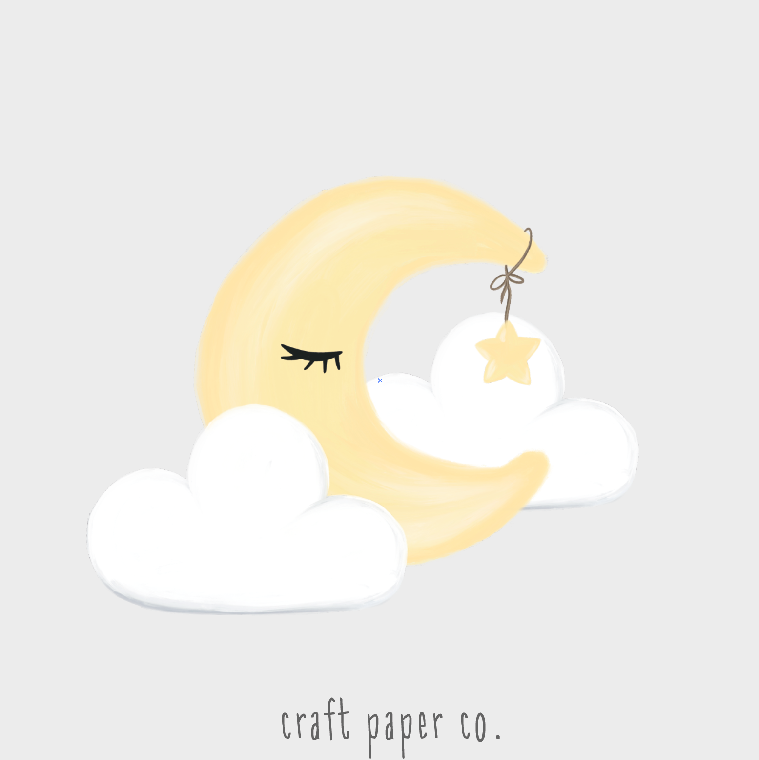 Bulut Ve Yeni Ay Çocuk Odası Duvar Sticker — El çizimi çocuk odası duvar sticker | Craft Paper Co