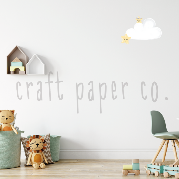 Bulut ve Yıldız Çocuk Odası Duvar Sticker — detay görünümü | Craft Paper Co