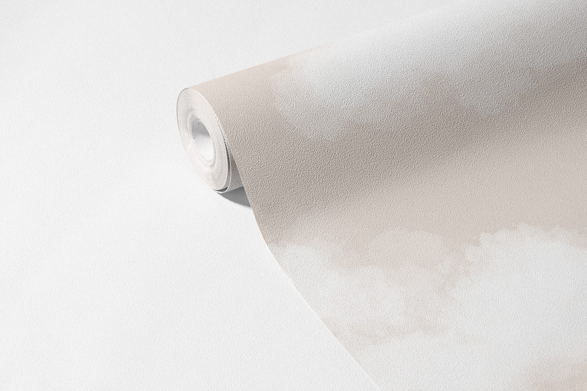 Bulutlar Bej Duvar Kağıdı; 94 cm non-woven kağıt rulosunda desen ve doku görünümü | Craft Paper Co
