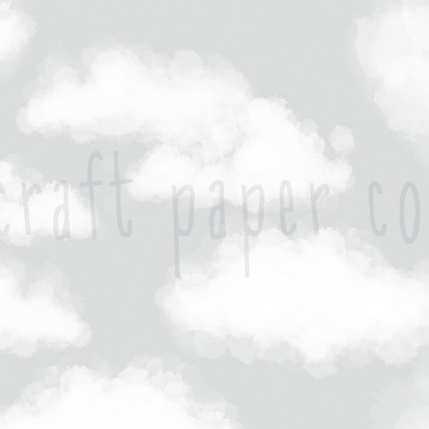 Bulutlar Dolunay Duvar Kağıdı; el çizimi tasarımın filigranlı düz görünümü | Craft Paper Co