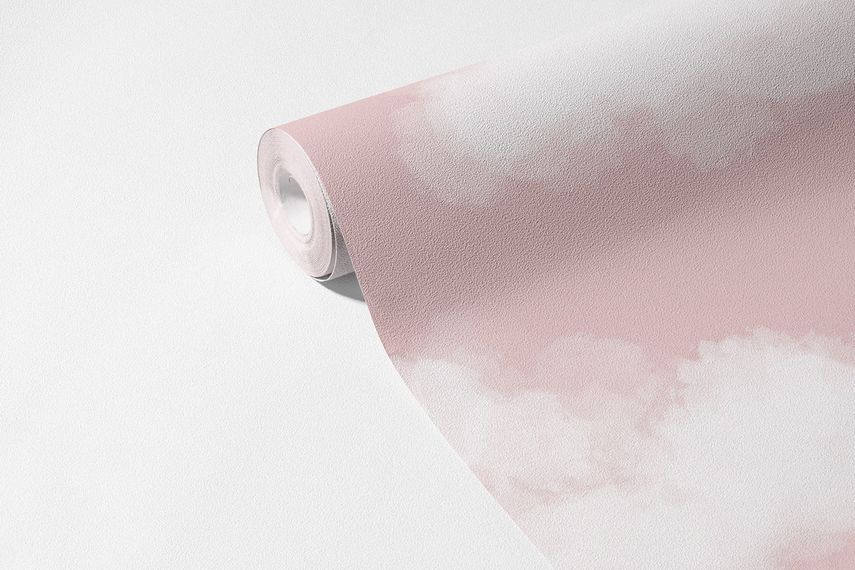 Bulutlar Pinky Pinky Duvar Kağıdı; 94 cm non-woven kağıt rulosunda desen ve doku görünümü | Craft Paper Co