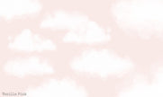 Bulutlar Mavi Duvar Kağıdı — Vanilla Pink renk seçeneği, el çizimi bulut deseni, bebek ve çocuk odası | Craft Paper Co