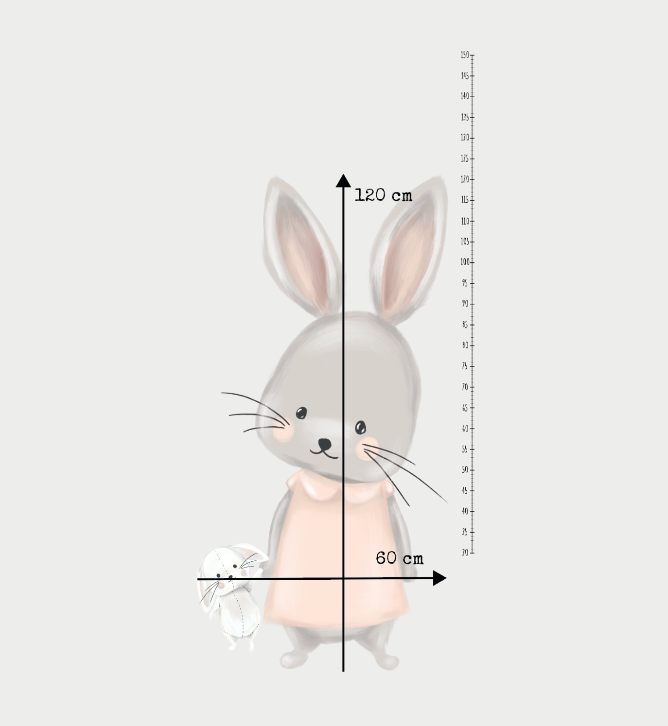 Büyük Anne Tavşanı Bebek Odası Duvar Sticker — detay görünümü | Craft Paper Co