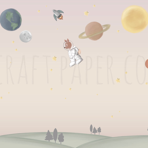 Ceylan Astronot Duvar Kağıdı — detay görünümü | Craft Paper Co