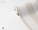 Striped Wallpaper Mural in Beige; unrolled roll showing warm beige stripes | Craft Paper Co