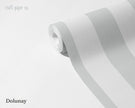 Çizgili Dolunay Duvar Kağıdı; açılmış rulo üzerinde açık gri geniş çizgiler | Craft Paper Co