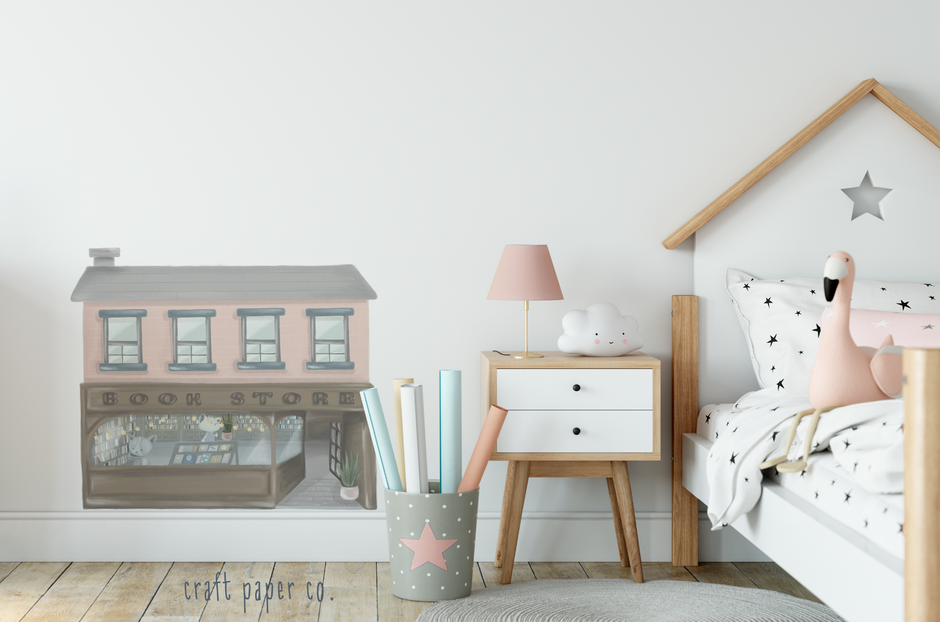 Çok Önemli Kitaplar Kitapçıs Çocuk Odası Duvar Sticker — El çizimi çocuk odası duvar sticker | Craft Paper Co