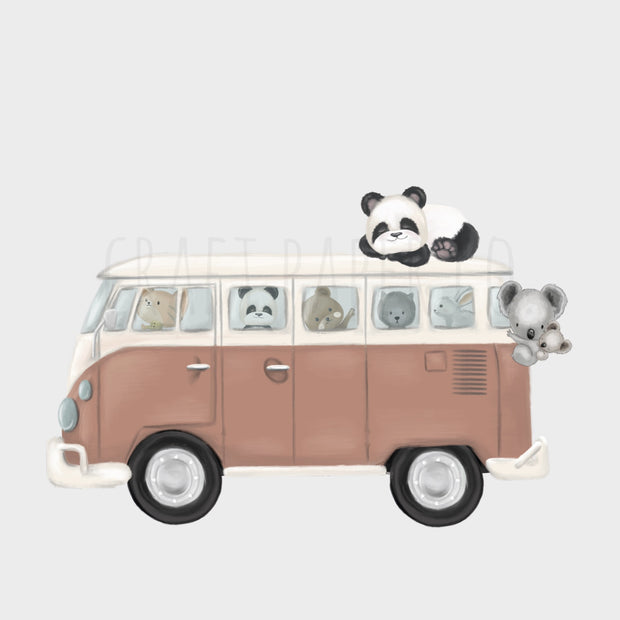 Craft Paper Co. Karakterleri Tatilde Duvar Sticker — detay görünümü | Craft Paper Co