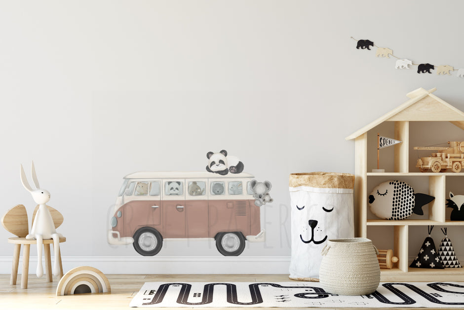 Craft Paper Co. Karakterleri Tatilde Çocuk Odası Duvar Sticker — El çizimi çocuk odası duvar sticker | Craft Paper Co