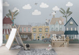 Craft Paper Co. Sokağı (Zürafalı) Çocuk Odası Duvar Kağıdı — El çizimi, ölçüye özel üretim | Craft Paper Co