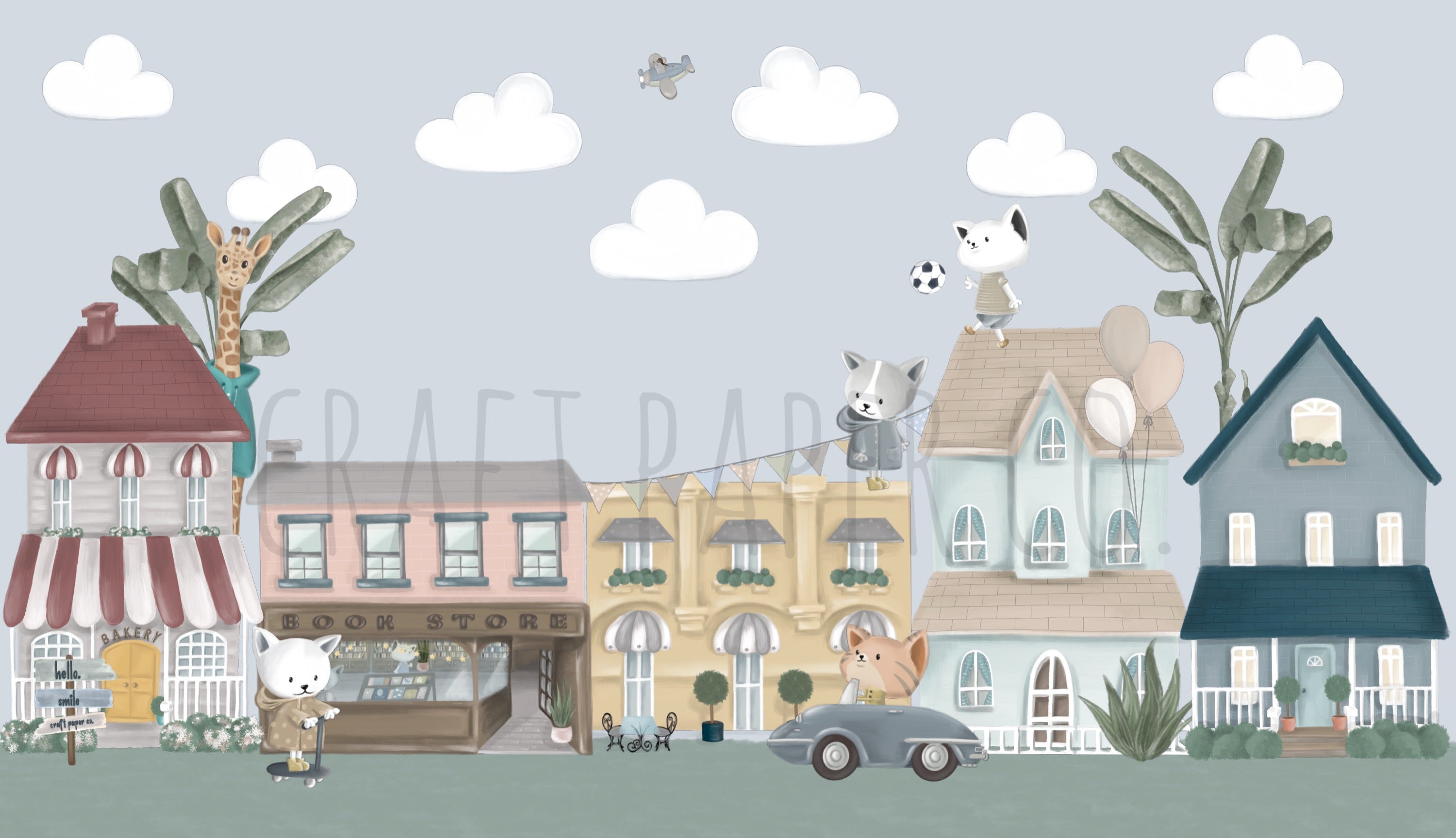 Craft Paper Co. Sokağı Duvar Kağıdı — detay görünümü | Craft Paper Co
