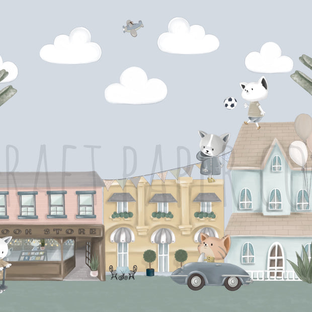 Craft Paper Co. Sokağı Duvar Kağıdı — detay görünümü | Craft Paper Co
