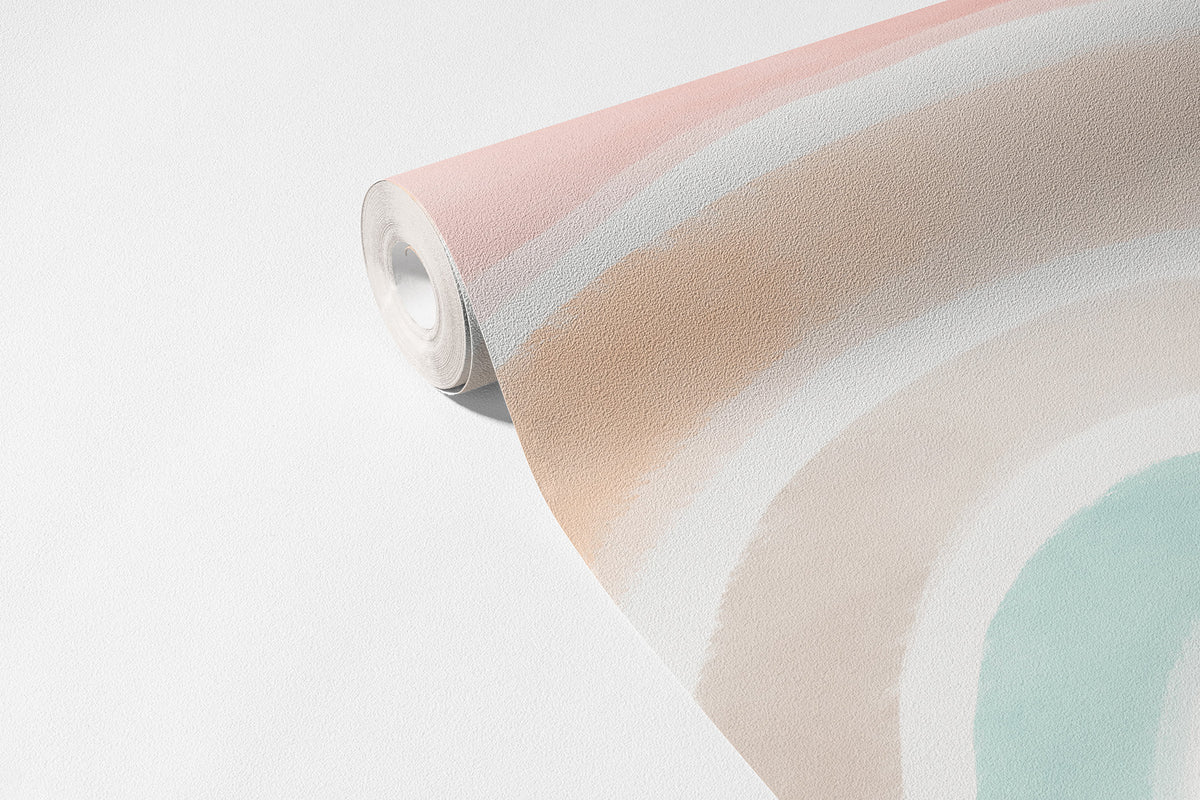 Suluboya Gökkuşağı Duvar Kağıdı; desenli kağıt rulosunda yakın görünüm ve doku | Craft Paper Co