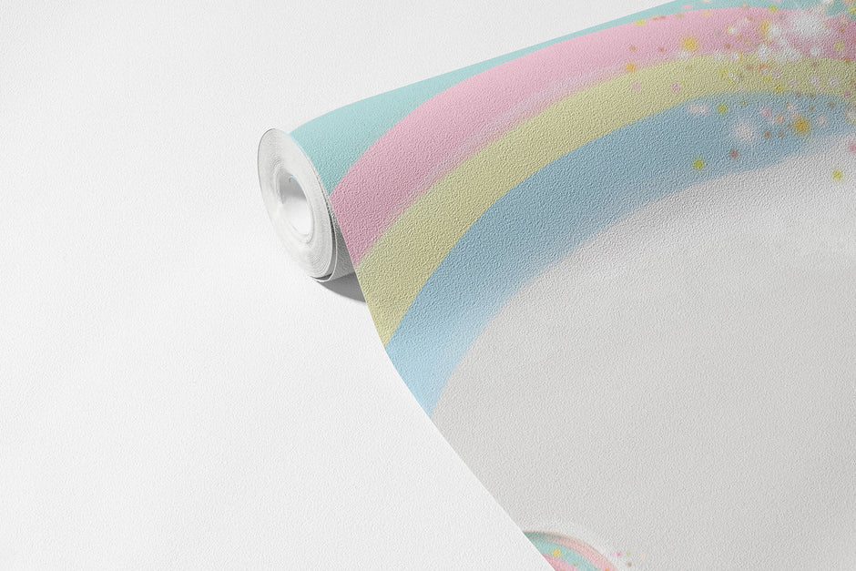 Pırıltılı Unicorn Duvar Kağıdı; desenli kağıt rulosunda yakın görünüm ve doku | Craft Paper Co