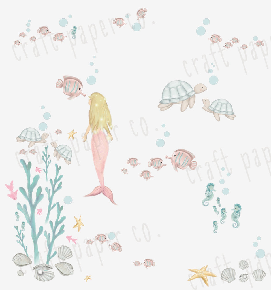Deniz Kızı Kız Çocuk Odası Duvar Sticker — detay görünümü | Craft Paper Co