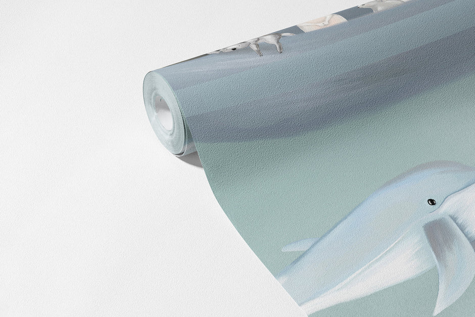Denizaltı ve Denizüstü Dünyası Duvar Kağıdı; 94 cm non-woven kağıt rulosunda desen ve doku görünümü | Craft Paper Co