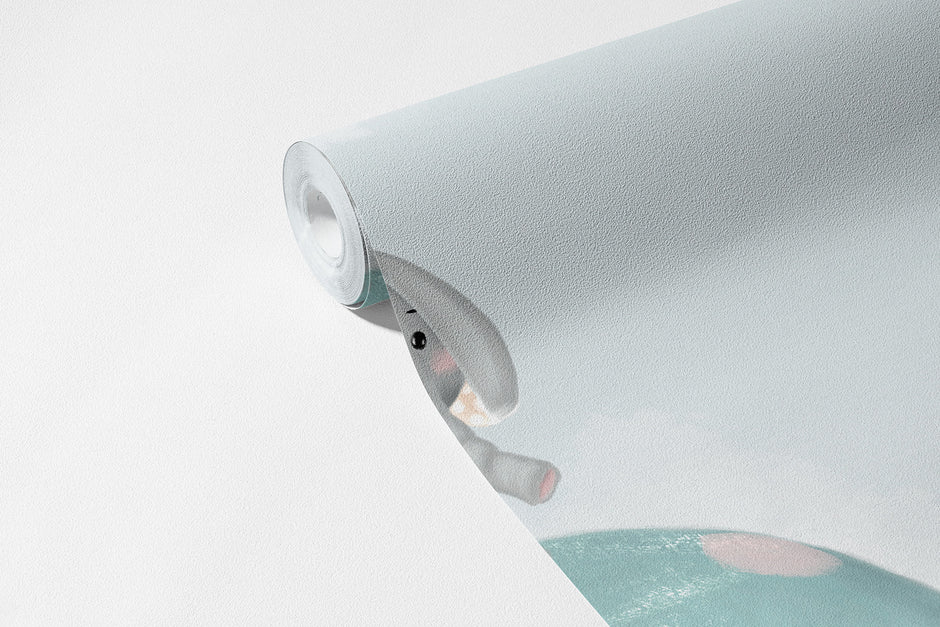 Fil Ailesi Duvar Kağıdı; 94 cm non-woven kağıt rulosunda desen ve doku görünümü | Craft Paper Co