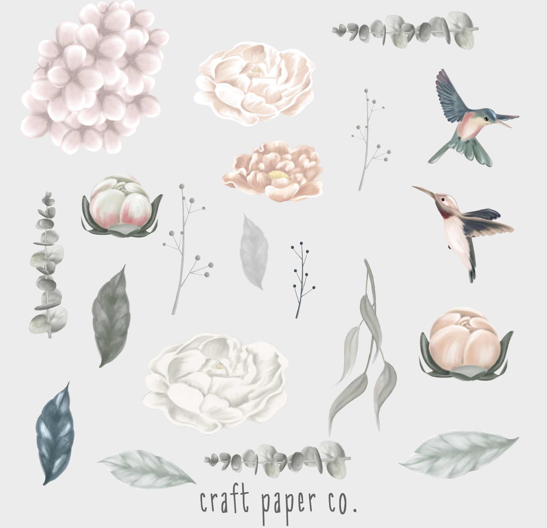 Floral Çocuk Odası Duvar Sticker — detay görünümü | Craft Paper Co