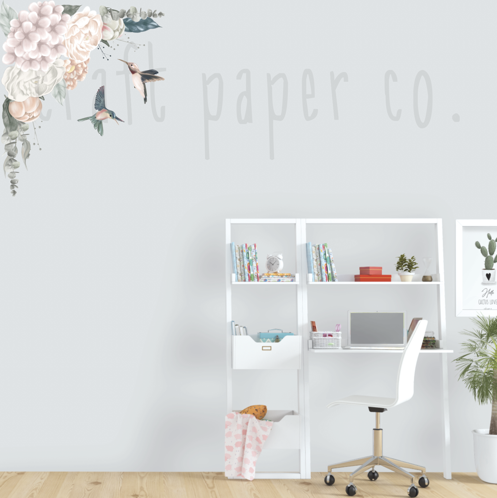 Floral Çocuk Odası Duvar Sticker — El çizimi çocuk odası duvar sticker | Craft Paper Co